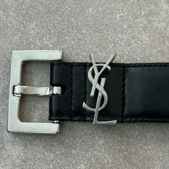 Saint Laurent NEW laque  YSL monogram leather belt main image 9